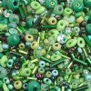 50 Grams Mixed Green Seed & Bugle Beads