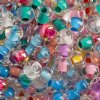 50g 2/0 Mixed Colorlined Crystal Seed Beads