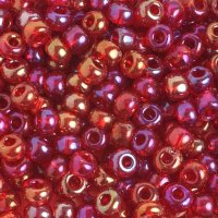 50g 2/0 Transparent Red AB Seed Beads