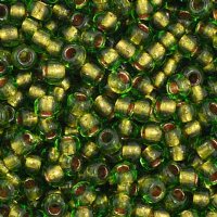 1 Hank of 11/0 Copper Lined Green Seed Beads