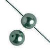 16 inch strand of 4mm Deep Emerald Round Glass Pearl Beads