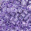 10 grams of 4x4mm Colorlined Metallic Violet Miyuki Cubes