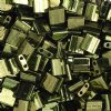 TL0306 5.2 Grams Transparent Olive Green Gold Lustre Two Hole Miyuki Tila Beads