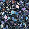 TL0455 5.2 Grams Opaque Dark Blue Iris Two Hole Miyuki Tila Beads
