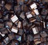 TL4502 5.2 Grams Transparent Dark Topaz Picasso Two Hole Miyuki Tila Beads