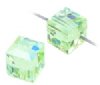 2 Chrysolite ABB 6mm Cube Swarovski