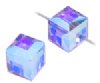 2 Tanzanite ABB 6mm Cube Swarovski