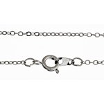 24 inch Fine Link Rhodium Chain