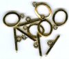 5 Sets of 16mm Antique Gold Plain Oval Toggle Clasps