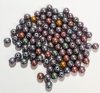 50 6mm Round Matte Metallic AB Mix Glass Beads