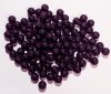 50 6mm Matte Dark Amethyst Round Glass Beads