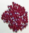 50 6mm Transparent Matte Garnet AB Round Beads