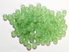 50 6mm Matte Light Green Round Glass Beads