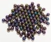 50 6mm Round Metallic Purple Iris Glass Beads