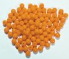 50 6mm Opaque Orange Round Glass Beads