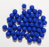 50 6mm Opaque Royal Blue Round Glass Beads