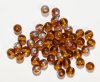 50 6mm Round Transparent Dark Topaz AB Glass Beads