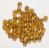 50 6mm Round Lustre Light Topaz Glass Beads