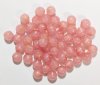 50 6mm Coated Translucent Dusty Pink Round Glass Beads