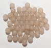 50 6mm Coated Translucent Oyster Beige Round Glass Beads