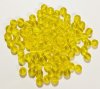 50 6mm Transparent Yellow Round Glass Beads