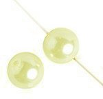 16 inch strand of 6mm Light Yellow Round Glass Pearl Beads
