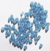 100 5mm Light Sapphire Three Sided Diamond Glass Beads