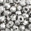 100 8mm Faceted Acrylic Metallic Silver Beads