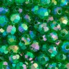 200 6mm Faceted Transparent Green AB Acrylic Beads