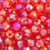 200 6mm Faceted Red AB Acrylic Beads