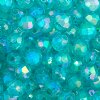200 6mm Faceted Turquoise AB Acrylic Beads