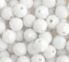 100 8mm Acrylic Faceted Opaque White