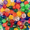 100 10mm Acrylic Transparent Faceted Mix