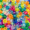 100 6x9mm Transparent Mix Acrylic Crow Beads