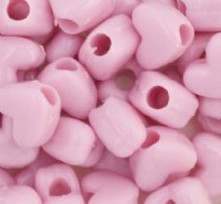 50 12x10mm Acrylic Opaque Light Pink Heart Beads
