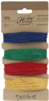 Dazzle-It! Primary Colour Mix 10lb Hemp Cord - Card