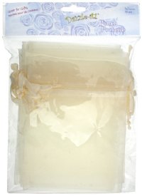 Dazzle-It! 12 Piece 5x7" Ivory Sheer Gift Bags