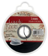 50 Yards of 1mm Black Knotting Cord with Reusable Bobbin