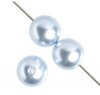 16 inch strand of 8mm Round Light Blue Glass Pearl Beads