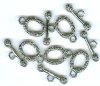 5 Sets of 19mm Antique Silver Floral Toggles