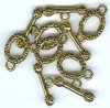 5 Sets of 19mm Antique Gold Floral Toggles