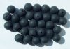 25 10mm Round Matte Black Glass Beads