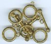 5 Sets of 21mm Antique Gold Swirl Pattern Toggles