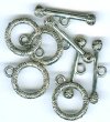 5 Sets of 21mm Antique Silver Swirl Pattern Toggles