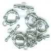 5 Sets of 16mm Oval Antique Silver Toggle Clasps