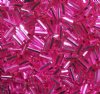 50g #3 Bugle Silver Lined Hot Pink