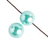 16 inch strand of 4mm Light Aqua Round Glass Pearl Beads