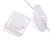 1 20x20x6mm Crystal with Foil Lampwork Flat Square