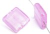 1 20x20x6mm Light Pink with Foil Lampwork Flat Square