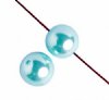 16 inch strand of 6mm Aqua Round Glass Pearl Beads